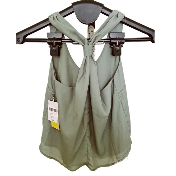 Tops - Chiffon racer back  gathered tank top